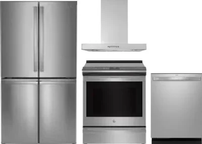 4 Piece Package Includes Refrigerator, Range, Hood And Dishwasher
